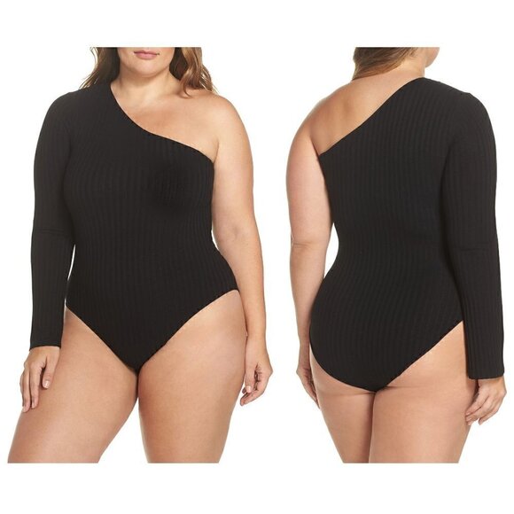 Only Hearts Ribbed One-Shoulder Bodysuit - Picture 1 of 11